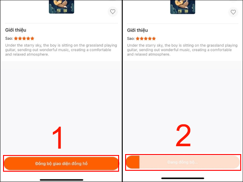 Nhấn v&agrave;o Đồng bộ giao diện đồng hồ để ho&agrave;n tất thay đổi
